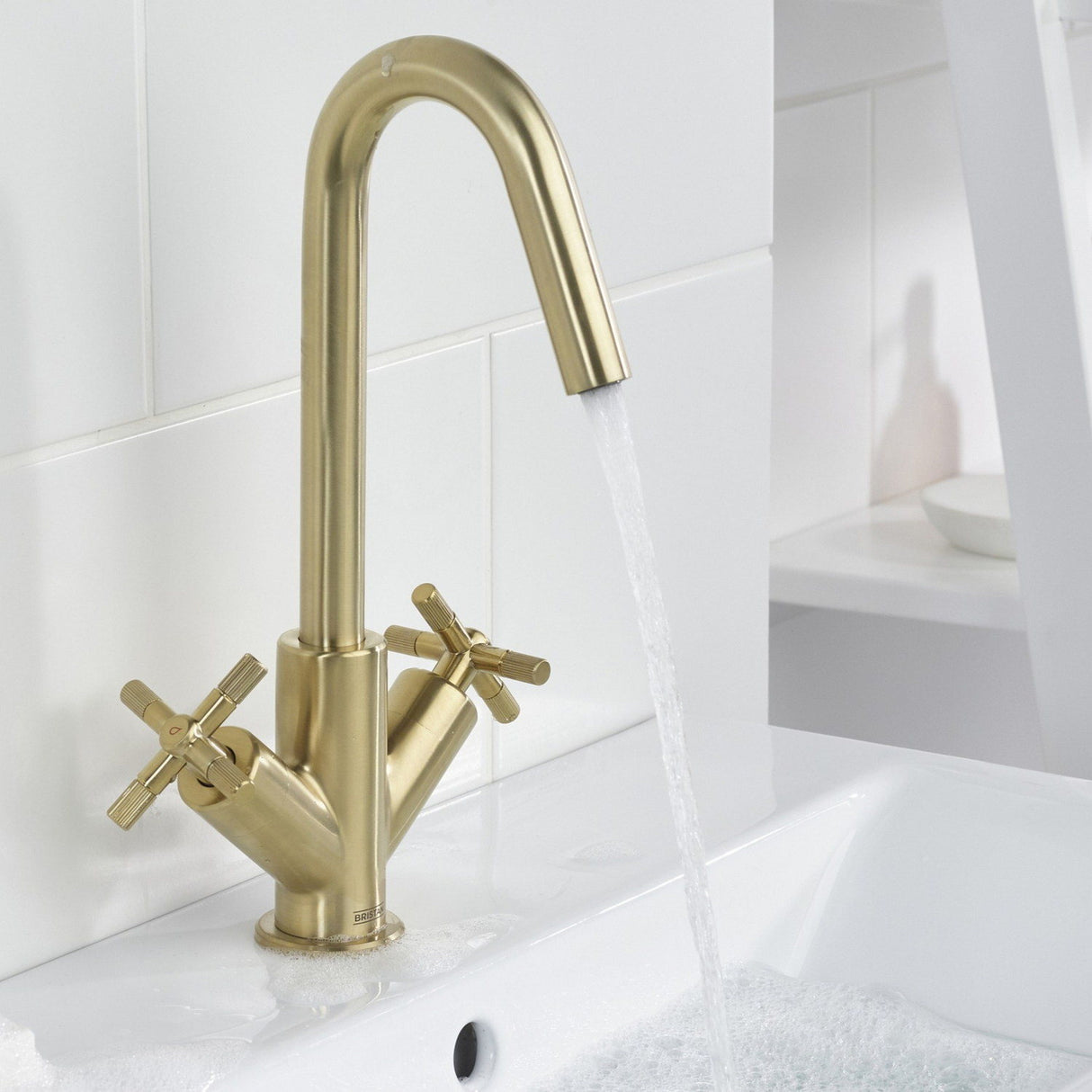 CRUBASBB Bristan Cruzar Brushed Brass Basin Mixer with Waste Lifestyle