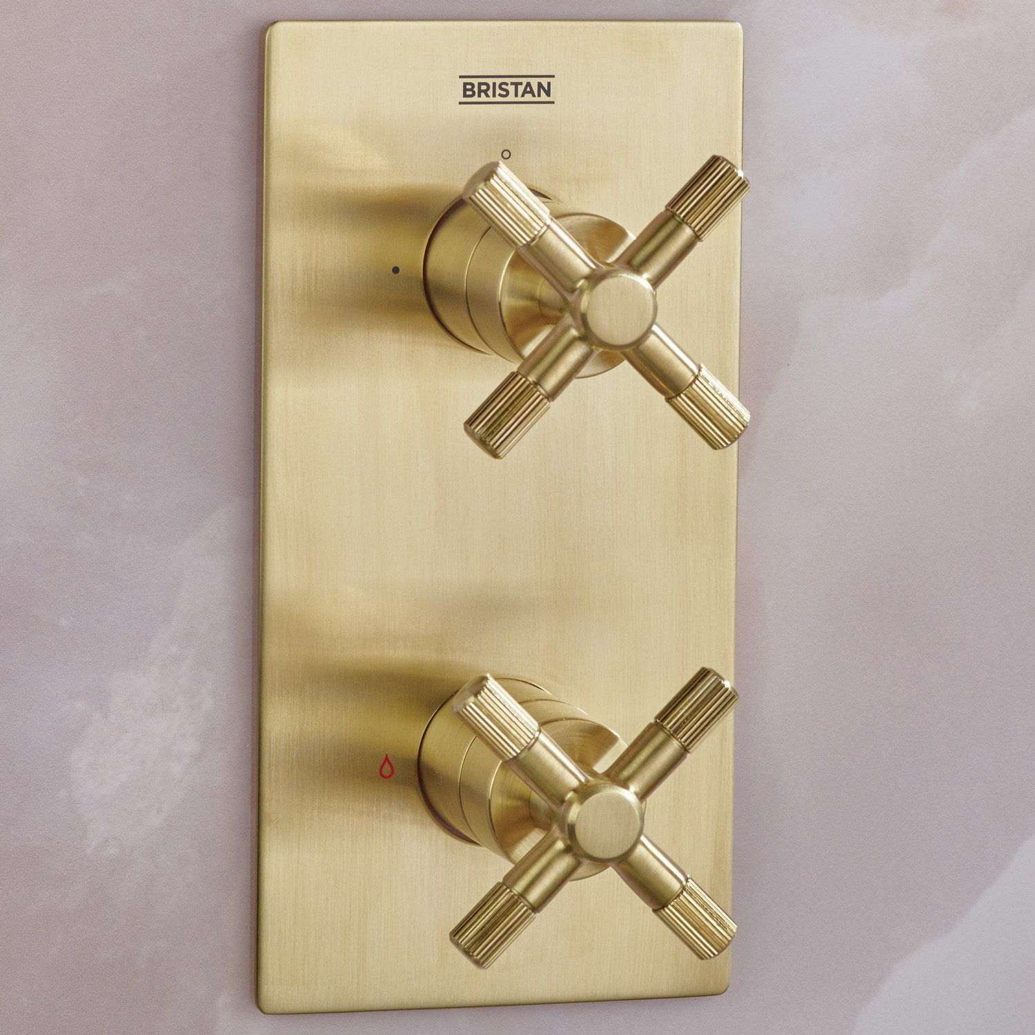 CRUZARBBSHWRPK2 Bristan Cruzar Brushed Brass Shower Pack with Fixed Head and Wall Outlet Handset Concealed Valve Design