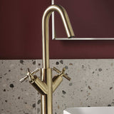 CRUTBASBB Bristan Cruzar Brushed Brass Tall Basin Mixer with Waste Lifestyle
