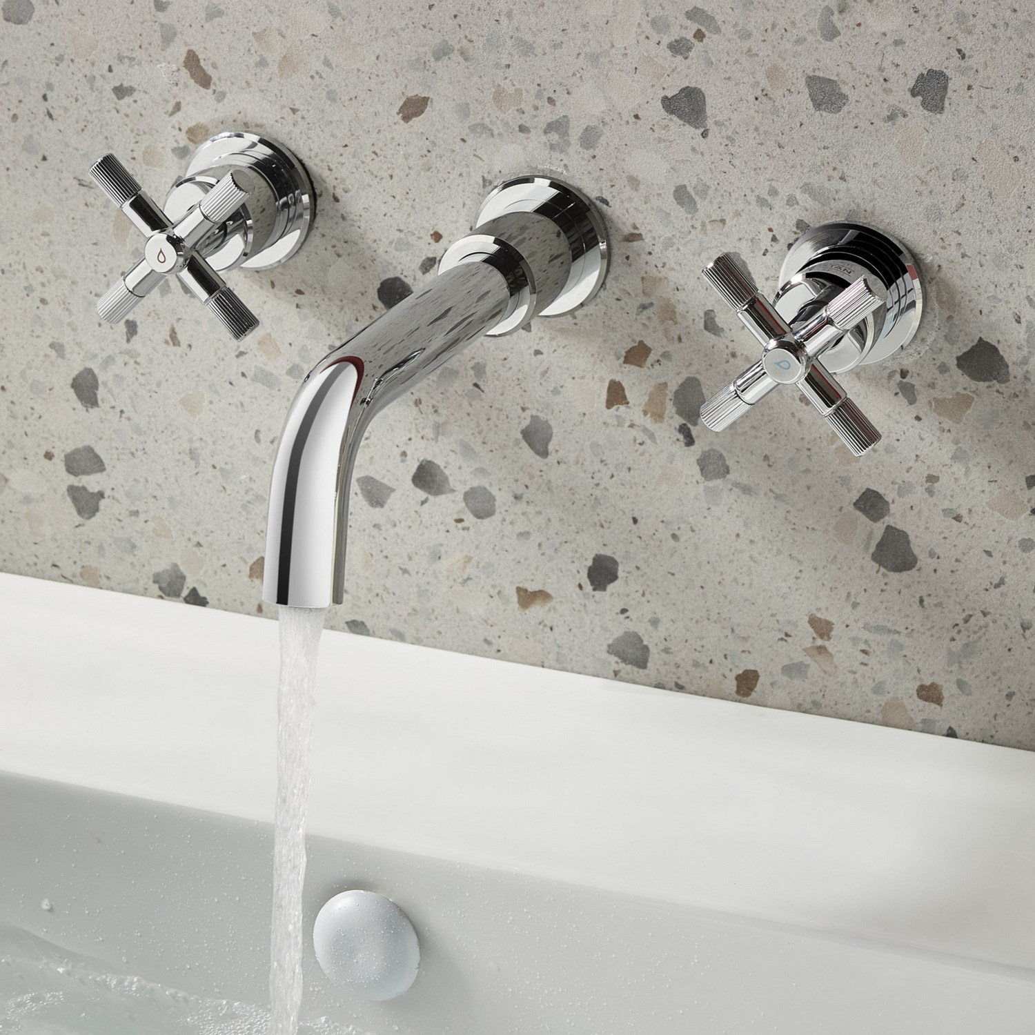 CRU3THWMBASC Bristan Cruzar Chrome 3TH Wall Mounted Basin Mixer Lifestyle