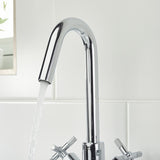 CRUBASC Bristan Cruzar Chrome Basin Mixer with Waste Close Up