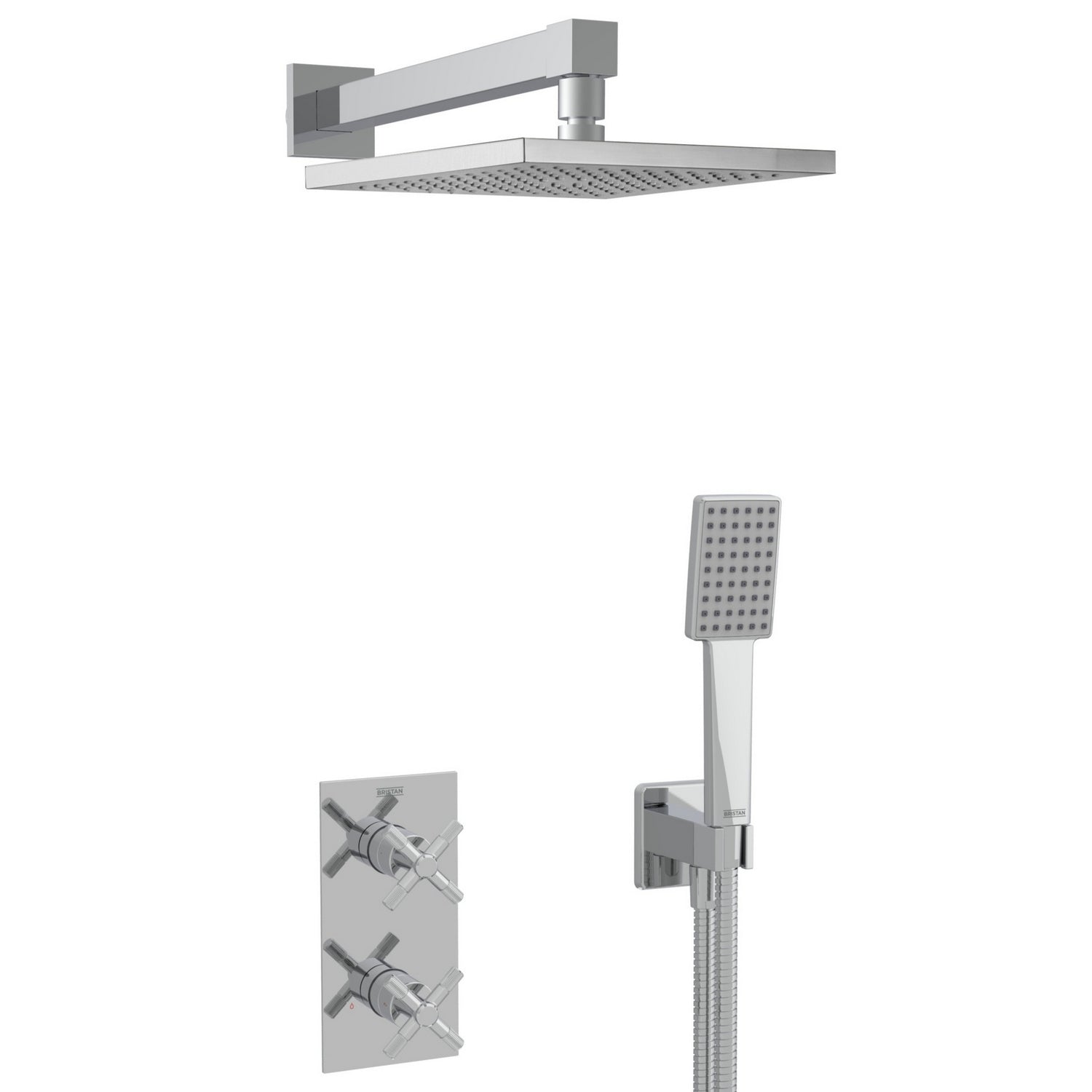 CRUZARSHWRPK2 Bristan Cruzar Chrome Shower Pack with Fixed Head and Wall Outlet Handset