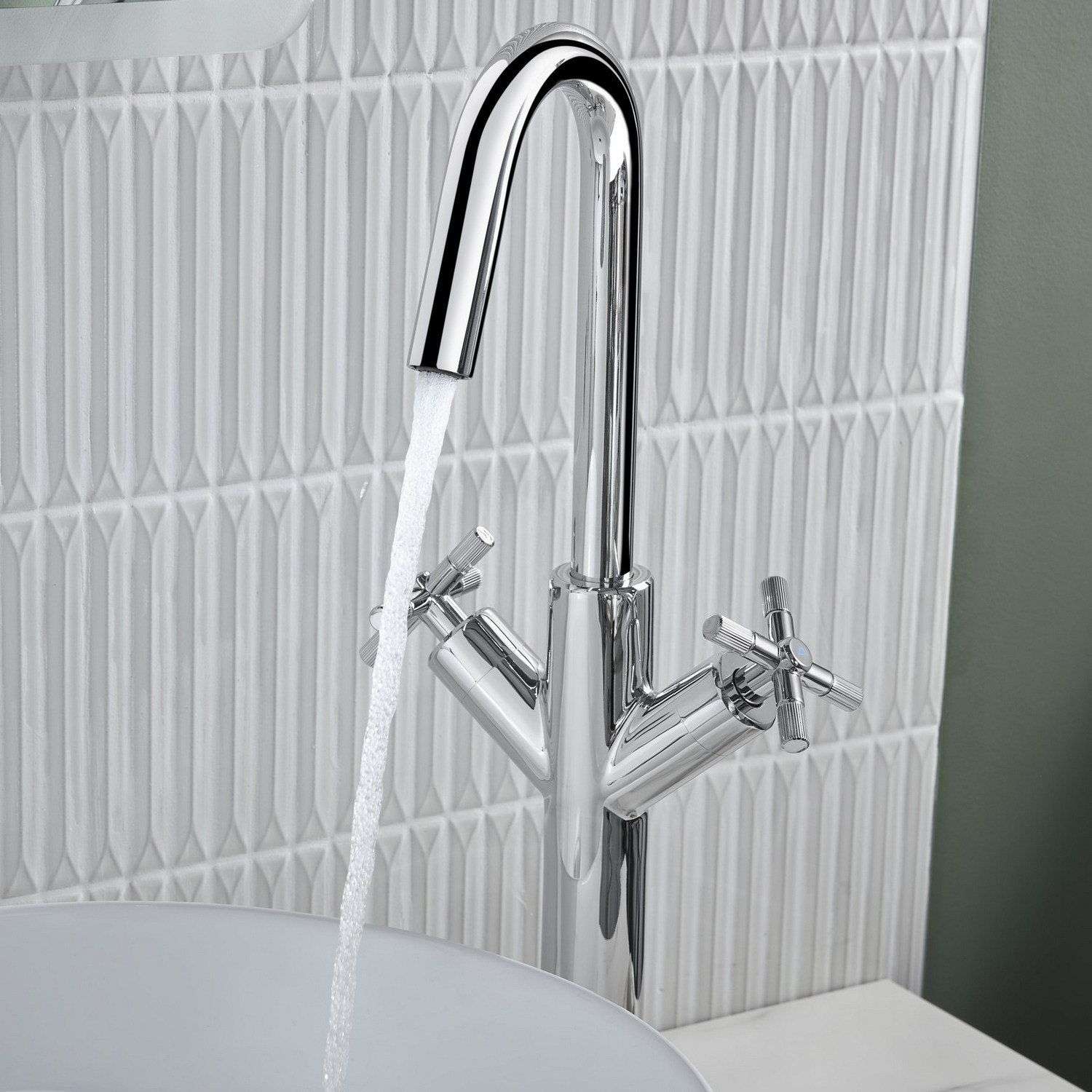 CRUTBASC Bristan Cruzar Chrome Tall Basin Mixer with Waste Lifestyle