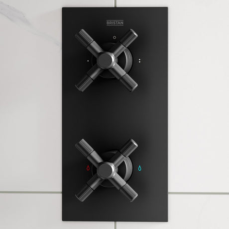 Bristan Cruzar Concealed Shower with Fixed Head and Riser Kit in Black lifestyle 2