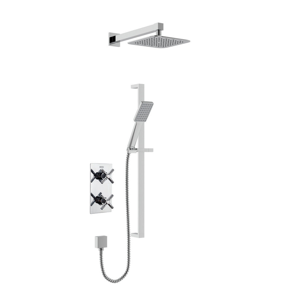 Bristan Cruzar Concealed Shower with Fixed Head and Riser Kit in Chrome