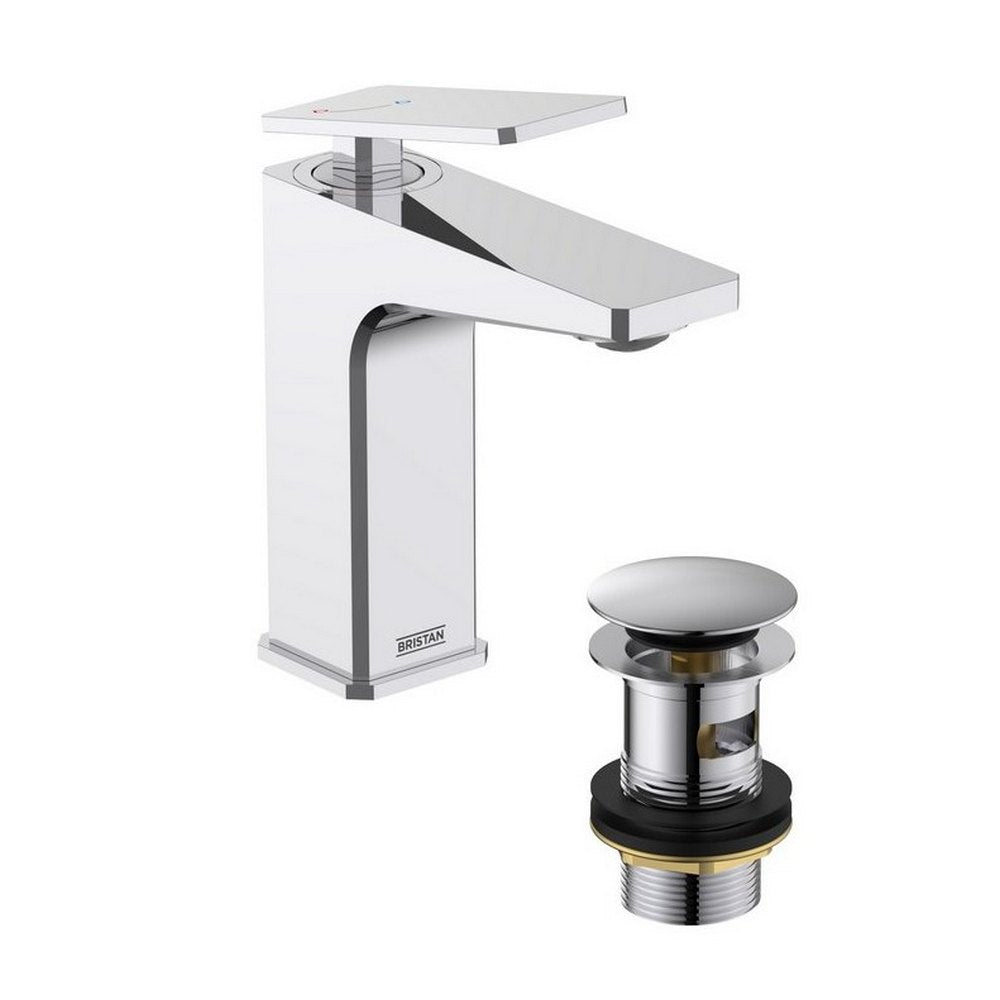 Bristan Delgado Chrome Eco Start Basin Mixer with Waste
