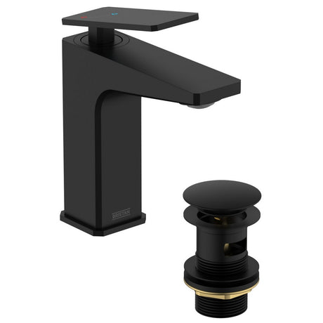 DELESBASBLK Bristan Delgado Eco Start Basin Mixer with Waste in Black