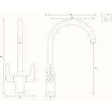 DULSNKEFC Bristan Design Utility Lever Easyfit Mono Sink Mixer Line Drawing