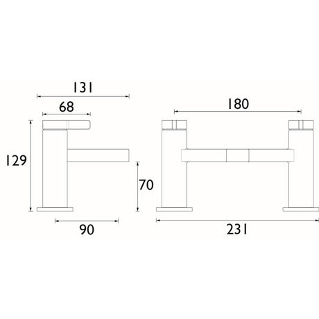 ELEBFBLK Bristan Elevar Bath Filler in Black Line Drawing