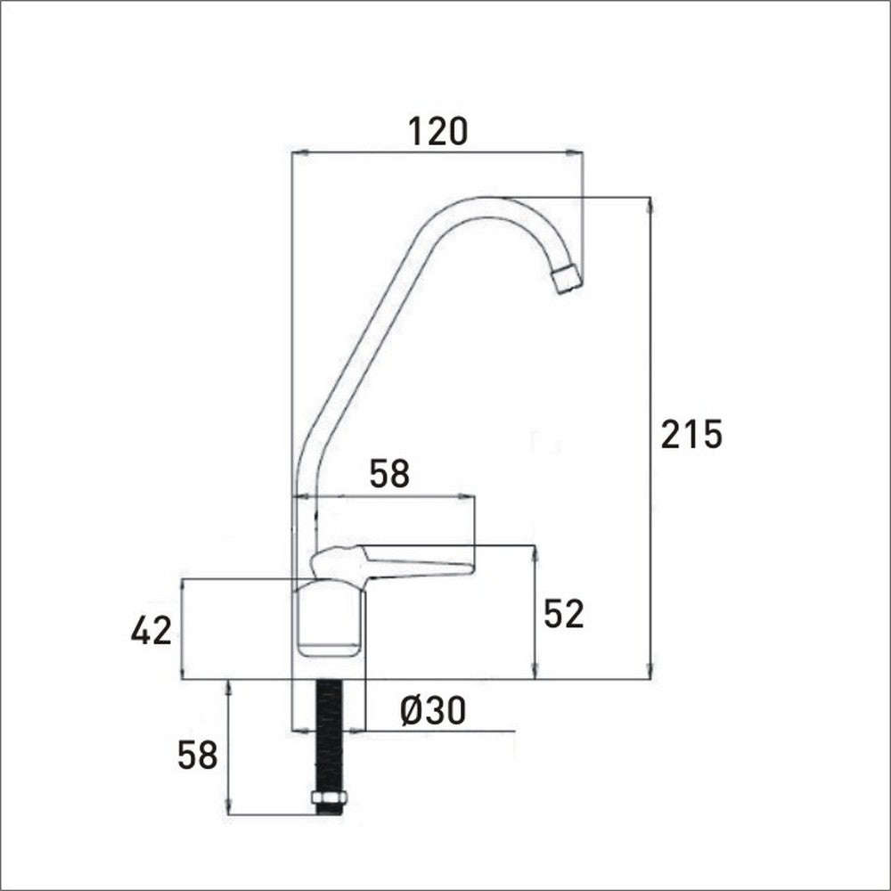 EFILT10C Bristan Empura 10 Inch Water Filter Tap Kit Line Drawing