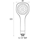 EVCHAND05C Bristan Evo Chrome Rub Clean Single Function Handset Line Drawing