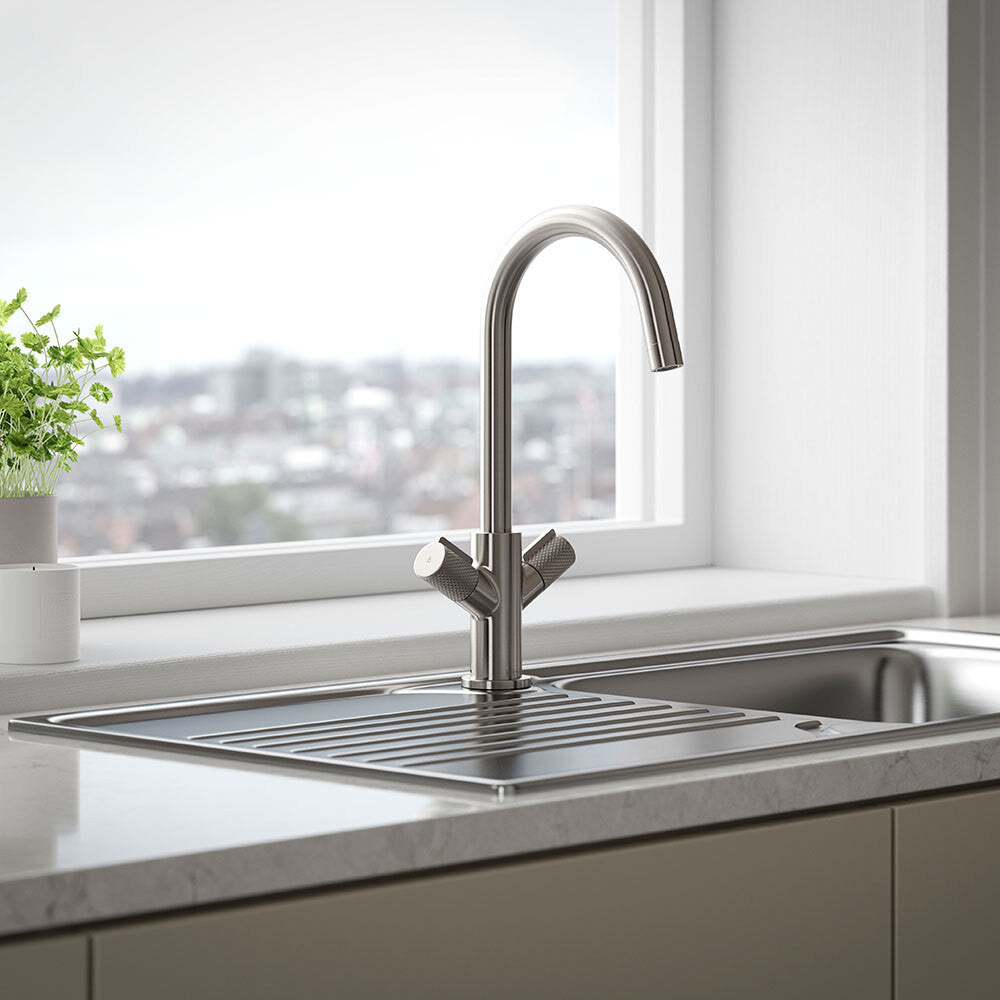 Bristan Fern Easyfit Kitchen Sink Mixer in Stainless Steel lifestyle