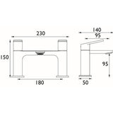 Bristan Frammento Bath Filler in Black Dimensions