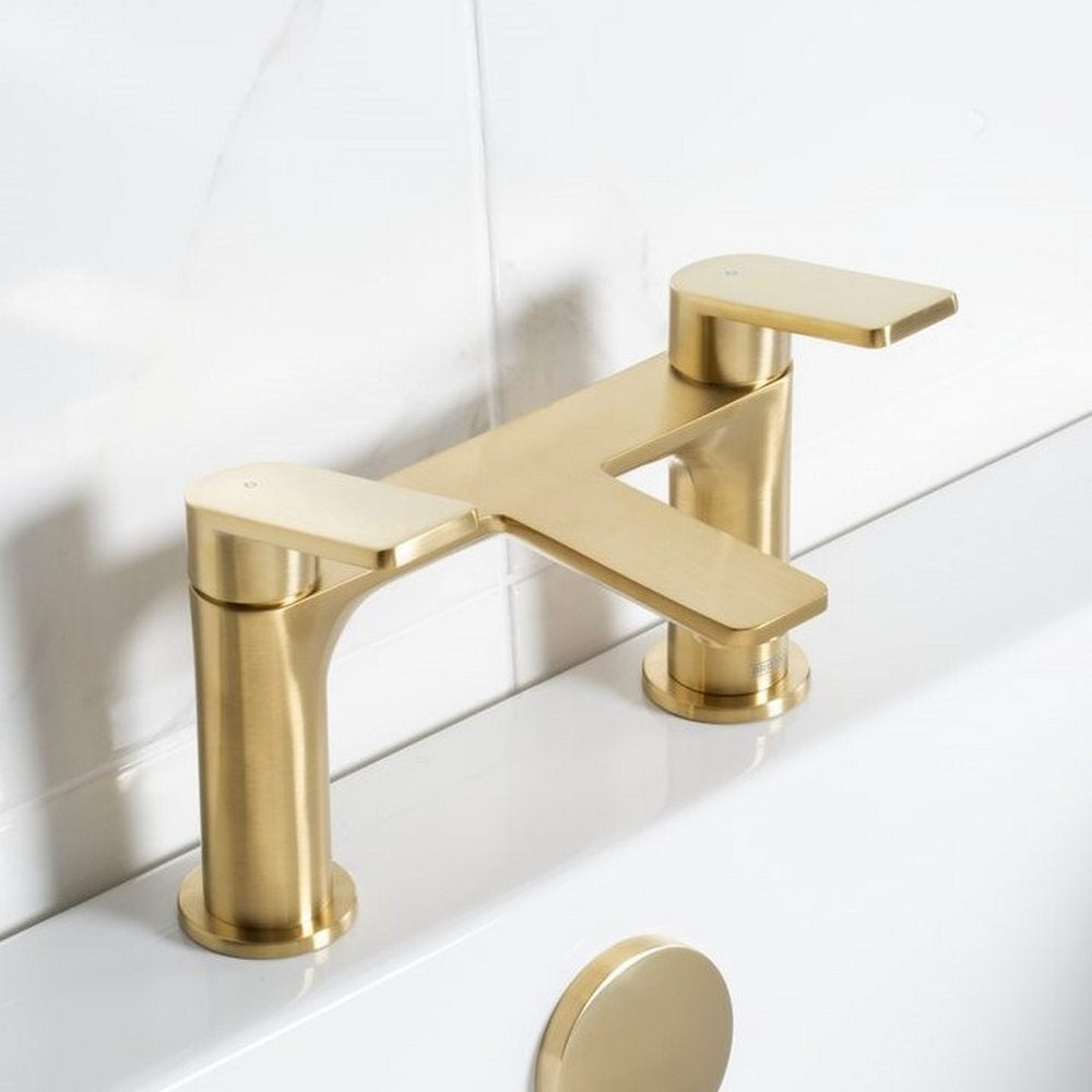 Bristan Frammento Bath Filler in Brushed Brass Lifestyle