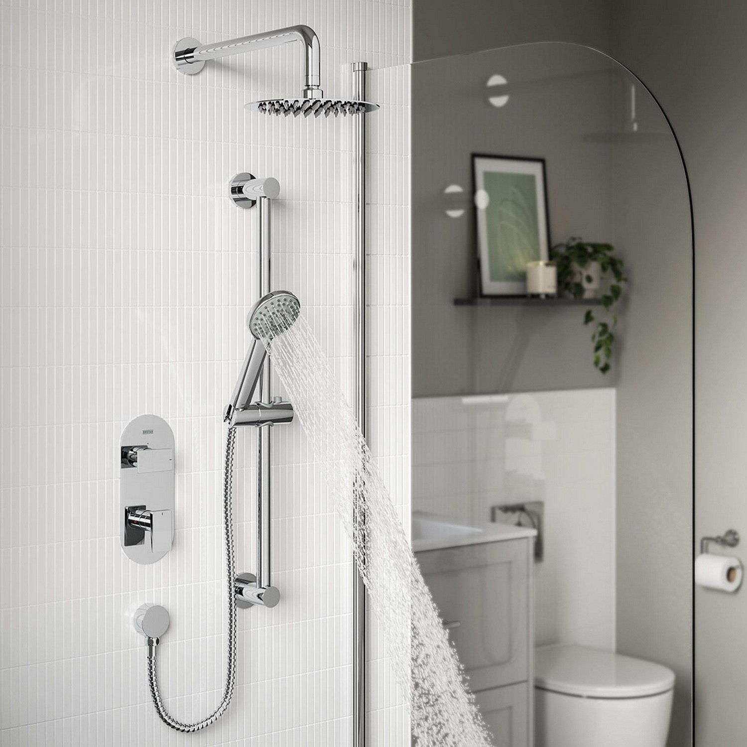 Bristan Frammento Dual Control Concealed Shower Pack in Chrome lifestyle