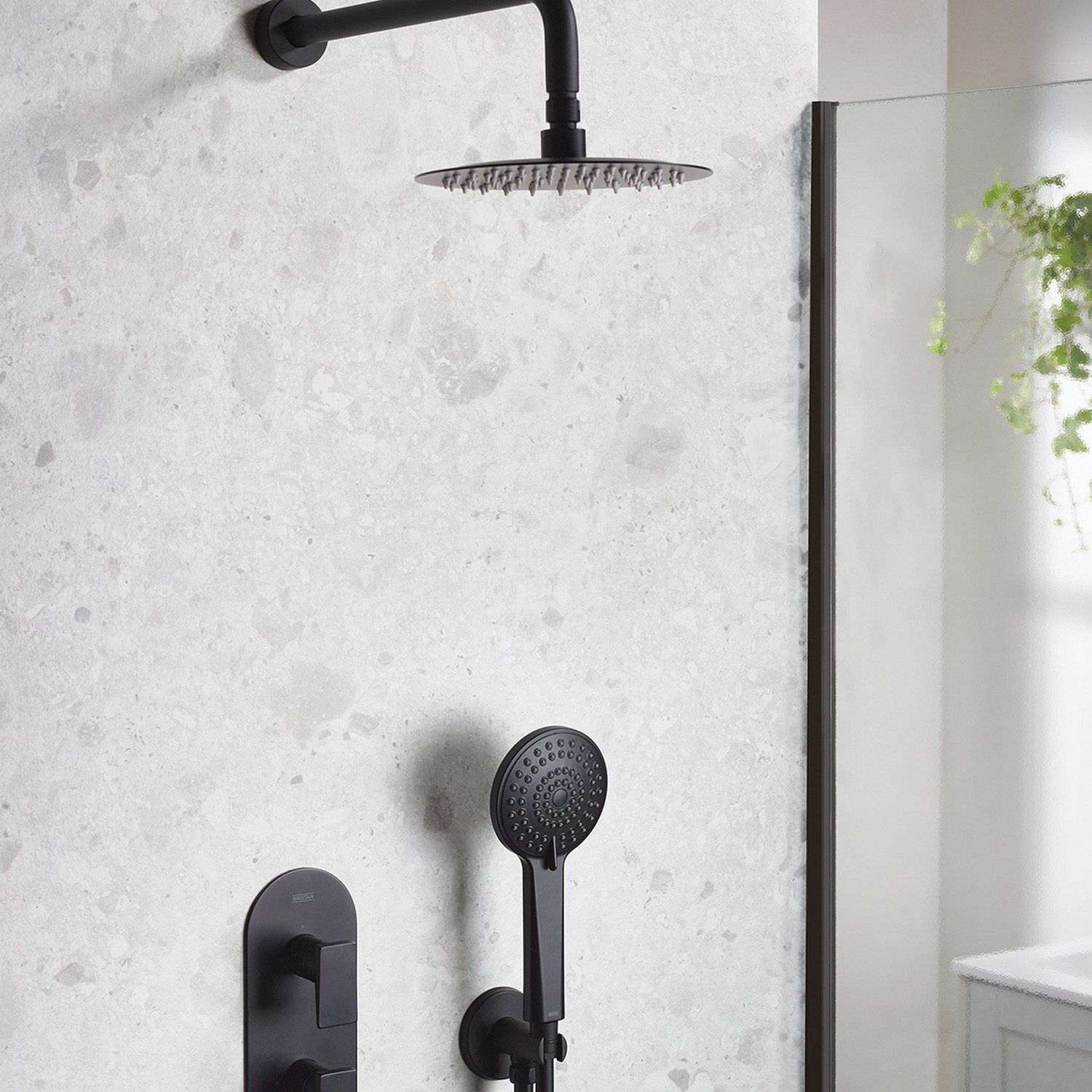 Bristan Frammento Dual Control Concealed Shower Pack in Matt Black lifestyle