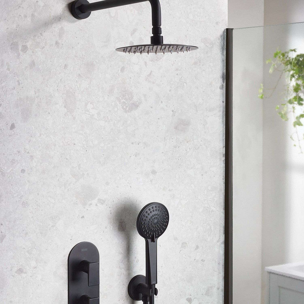 Bristan Frammento Dual Control Concealed Shower Pack in Matt Black lifestyle