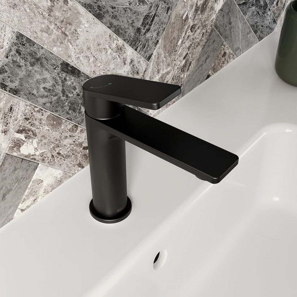 Bristan Frammento Eco Start Basin Mixer with Waste in Black Lifestyle
