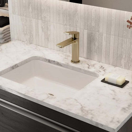 Bristan Frammento Eco Start Basin Mixer with Waste in Brushed Brass Lifestyle