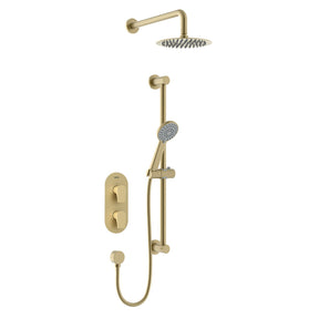 Bristan Hourglass Concealed Dual Control Shower Pack in Brushed Brass
