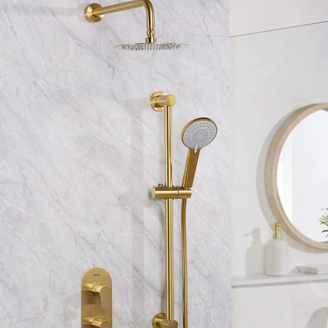 Bristan Hourglass Concealed Dual Control Shower Pack in Brushed Brass lifestyle