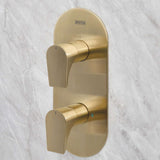 Bristan Hourglass Concealed Dual Control Shower Pack in Brushed Brass lifestyle 2