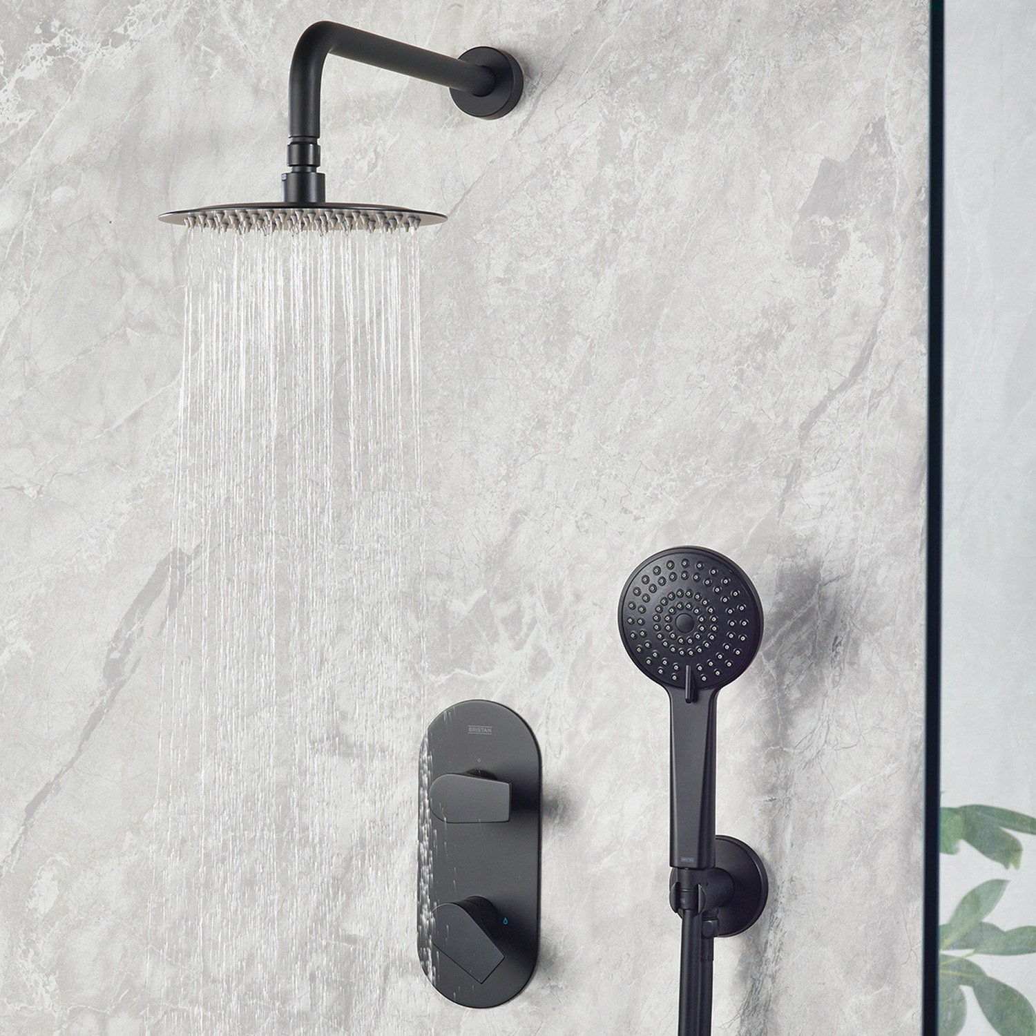 Bristan Hourglass Concealed Dual Control Shower Pack in Matt Black lifestyle