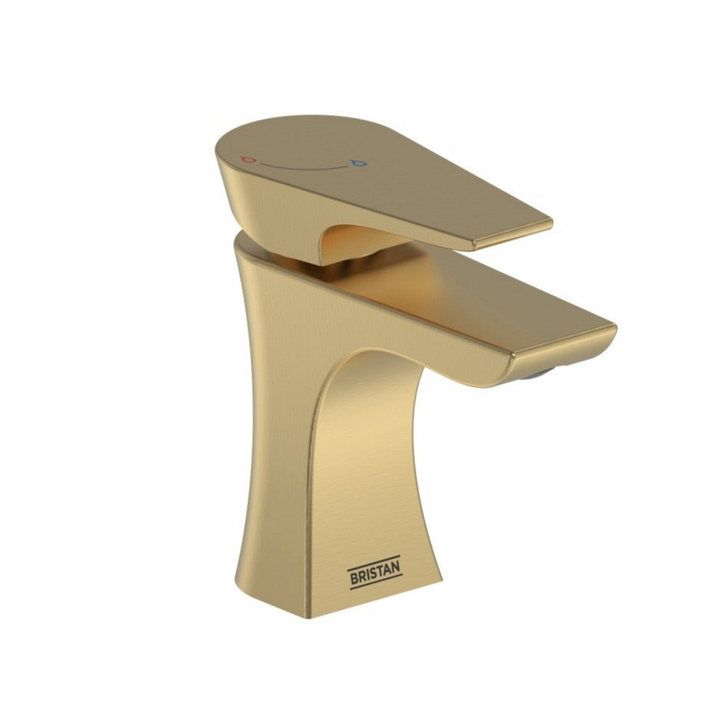 HOUESBASBB Bristan Hourglass Eco Start Basin Mixer with Waste in Brushed Brass