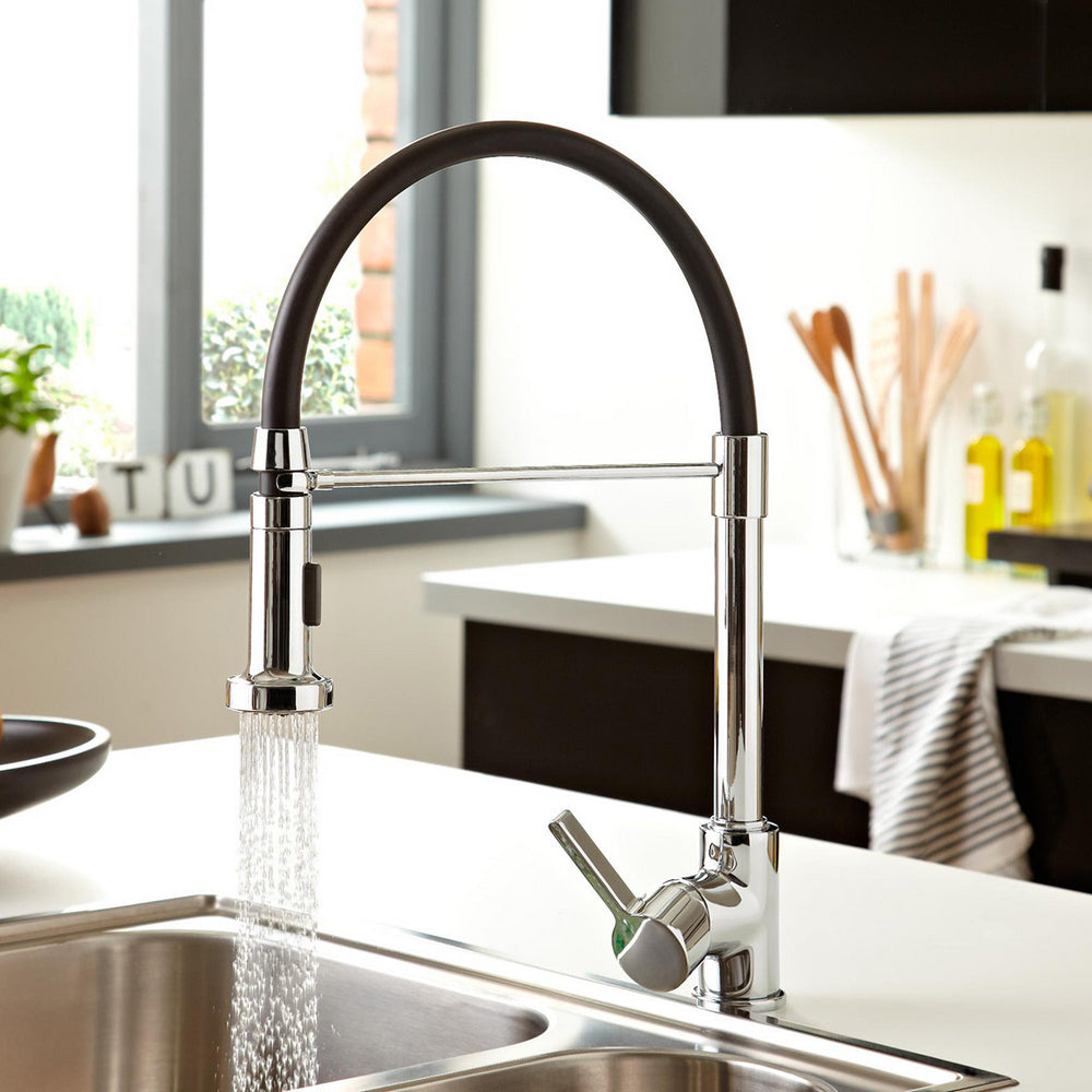Bristan Liquorice Professional Sink Mixer with Pull Out Spray in Chrome Lifestyle