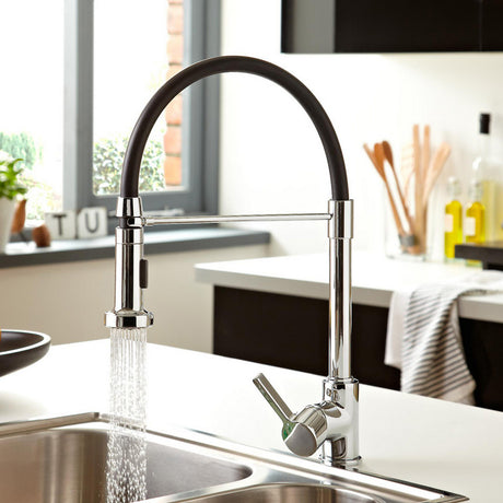 Bristan Liquorice Professional Sink Mixer with Pull Out Spray in Chrome Lifestyle