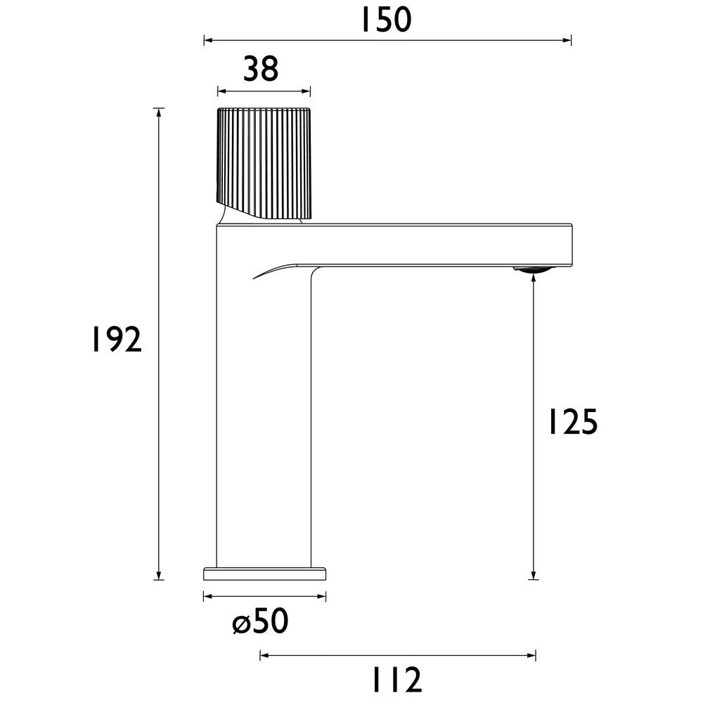 Bristan Liso Basin Mixer with Clicker Waste in Black dimensions