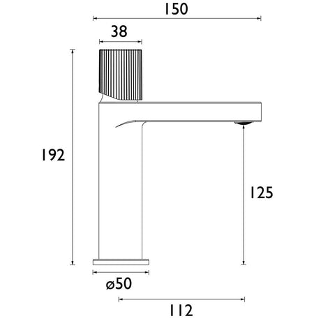 Bristan Liso Basin Mixer with Clicker Waste in Black dimensions