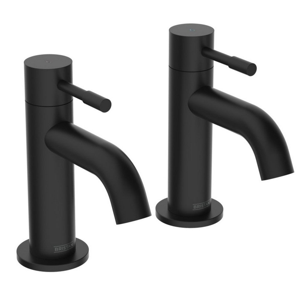 MI3/4BLK Bristan Mila Bath Pillar Taps in Black