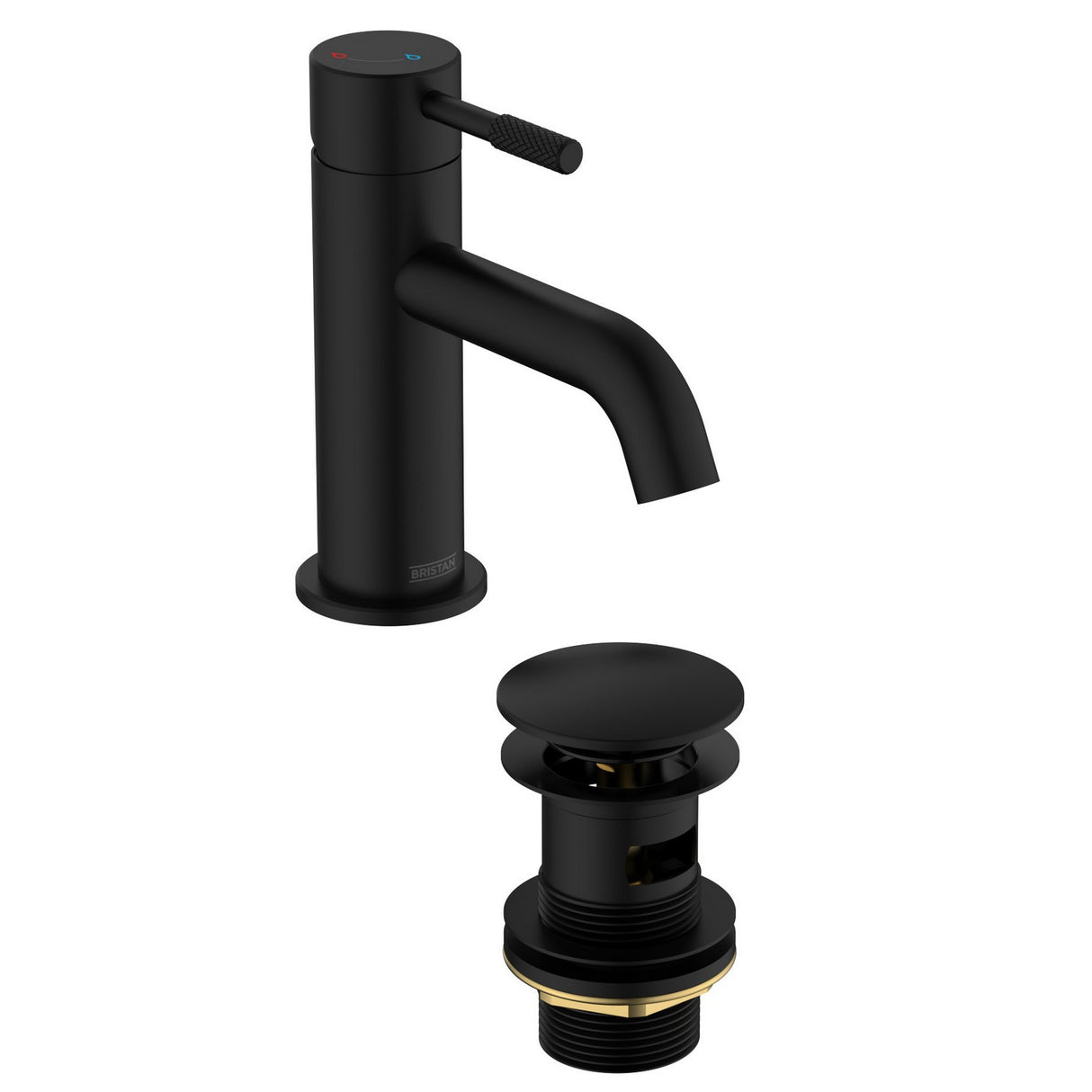 MOLESBASBLK Bristan Molida Black Eco Start Basin Mixer with Waste
