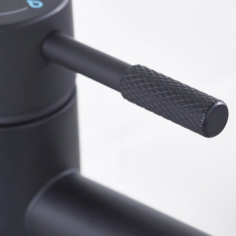 MOLESBASBLK Bristan Molida Black Eco Start Basin Mixer with Waste Lever Handle Knurling Pattern