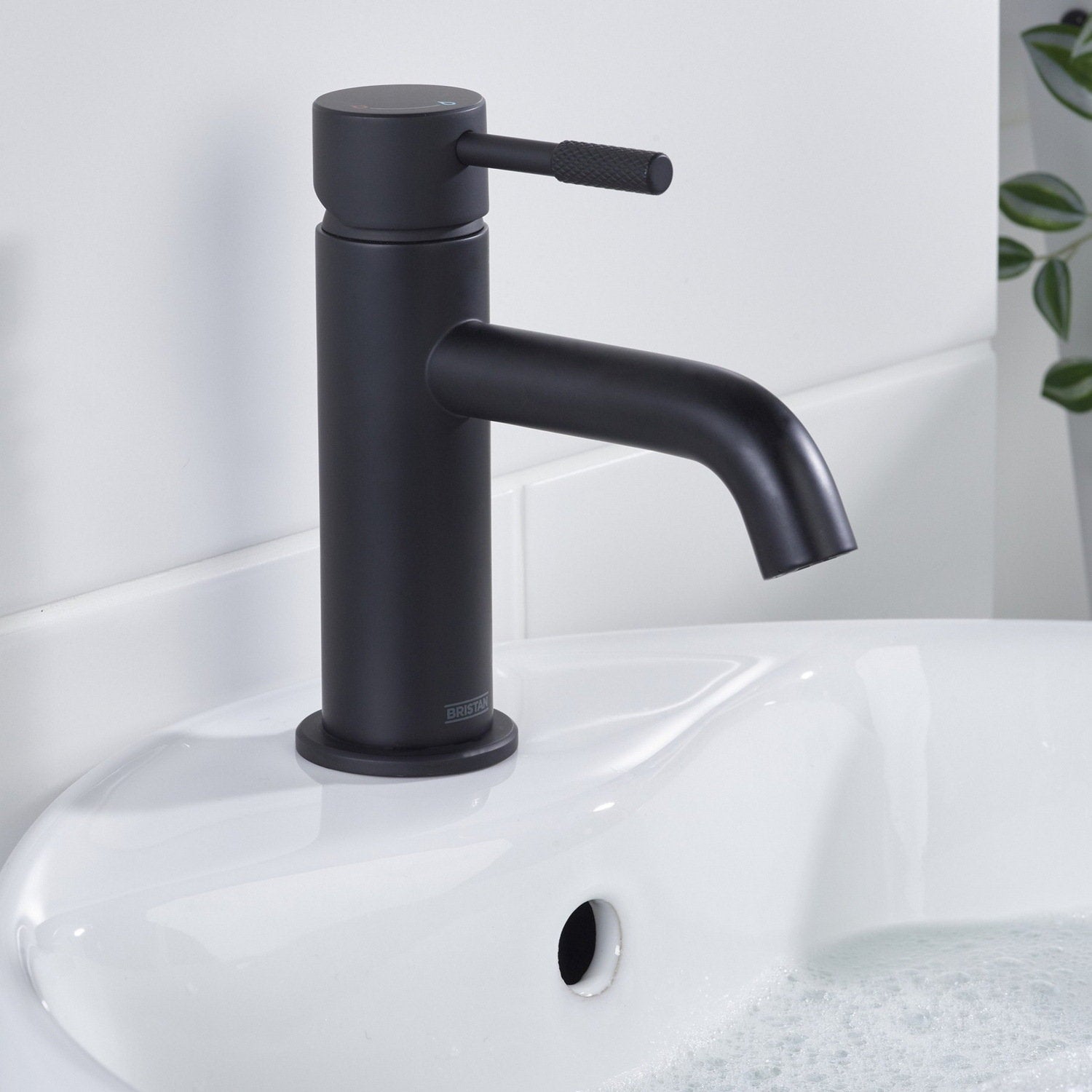 MOLESBASBLK Bristan Molida Black Eco Start Basin Mixer with Waste Lifestyle