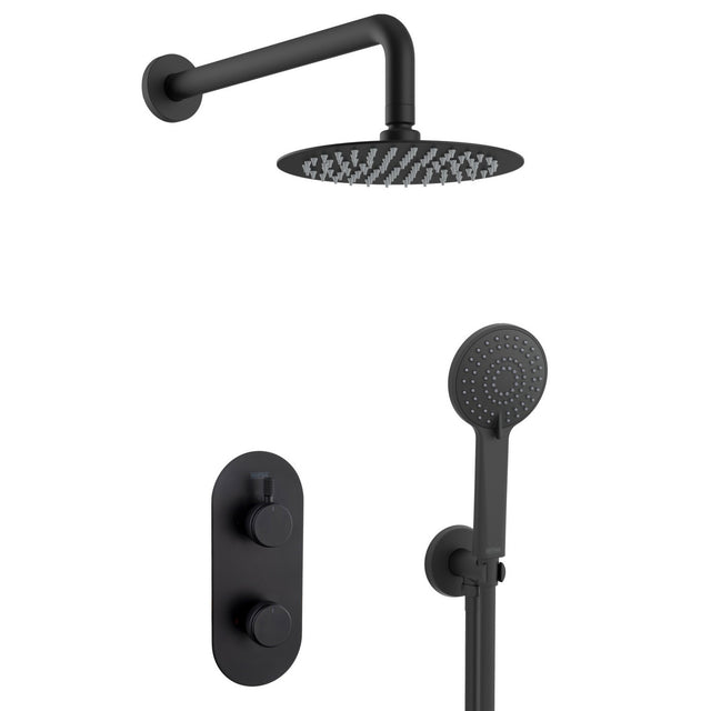 MOLIDABLKSHWRPK2 Bristan Molida Black Thermostatic Shower Pack with Fixed Head and Handset