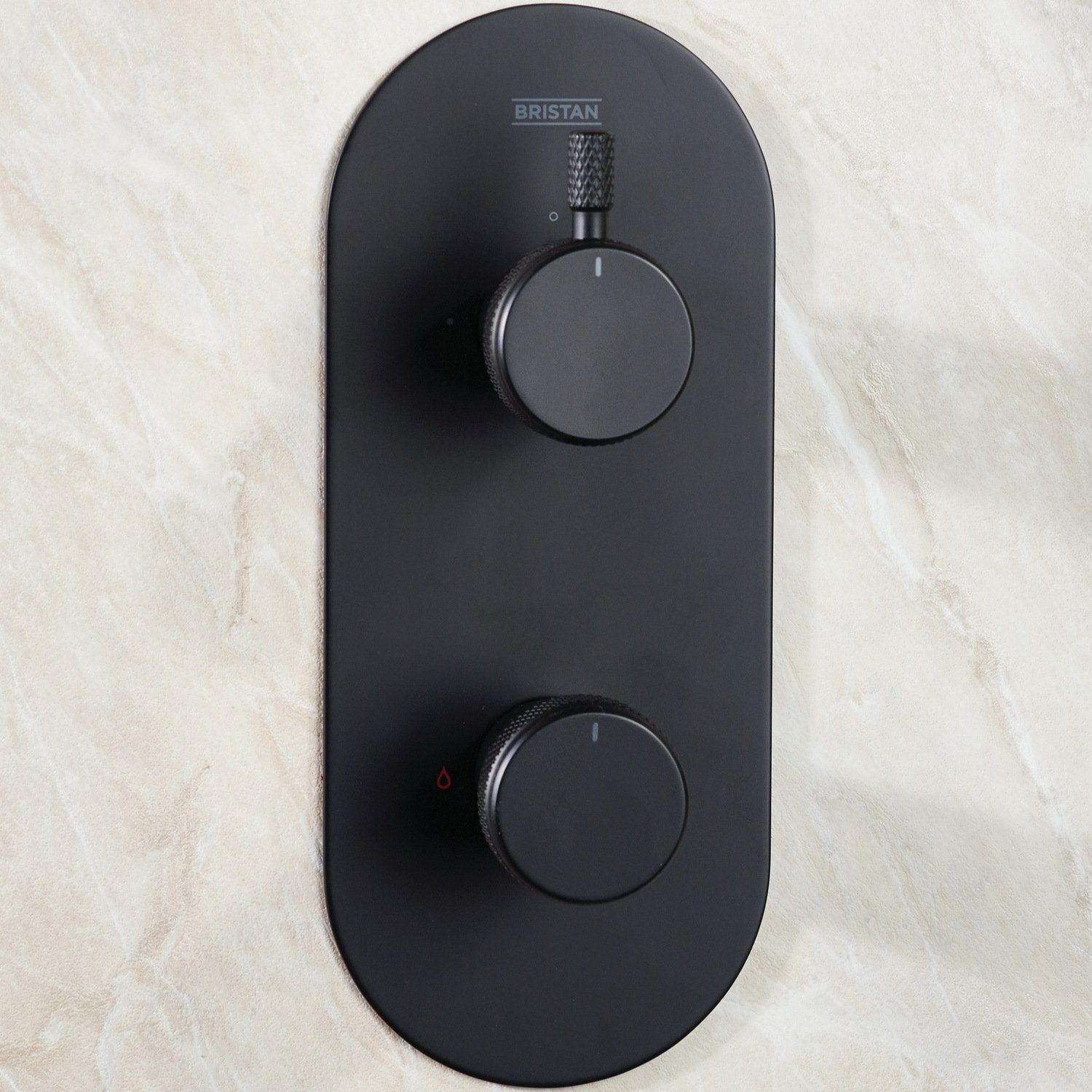 MOLIDABLKSHWRPK Bristan Molida Black Thermostatic Shower Pack with Fixed Head and Riser Kit Valve Design