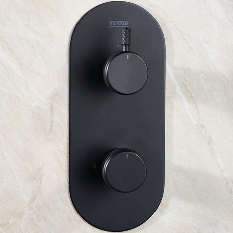 MOLIDABLKSHWRPK Bristan Molida Black Thermostatic Shower Pack with Fixed Head and Riser Kit Valve Design