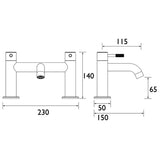 MOLBFBB Bristan Molida Brushed Brass Bath Filler Dimensions