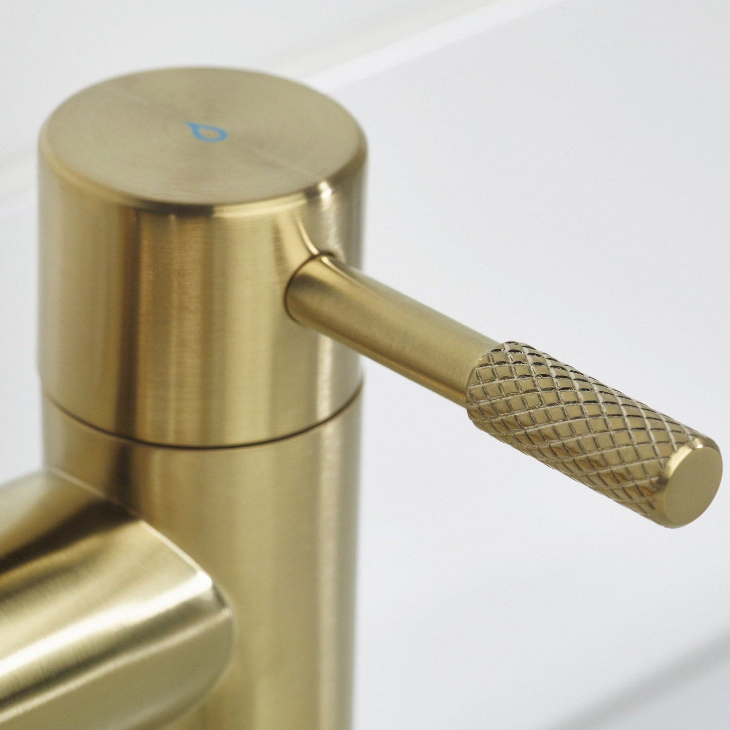 MOLBSMBB Bristan Molida Brushed Brass Bath Shower Mixer Cold Water Handle Close Up