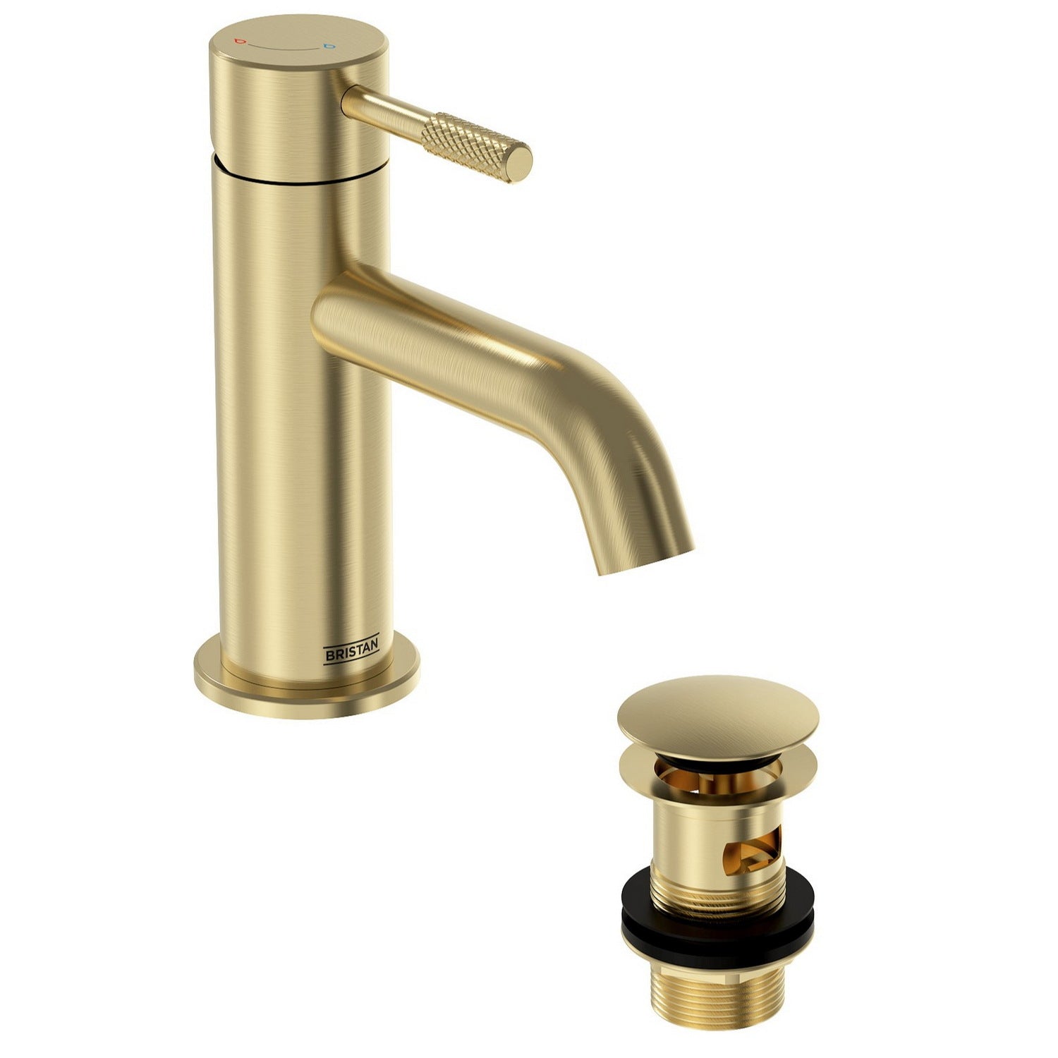 MOLESBASBB Bristan Molida Brushed Brass Eco Start Basin Mixer with Waste