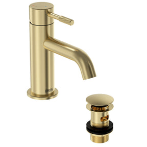 MOLESBASBB Bristan Molida Brushed Brass Eco Start Basin Mixer with Waste