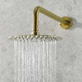 MOLIDABBSHWRPK2 Bristan Molida Brushed Brass Thermostatic Shower Pack with Fixed Head and Handset Drench Head Close Up
