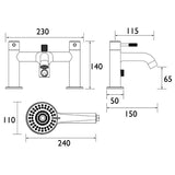 MOLBSMC Bristan Molida Chrome Bath Shower Mixer Dimensions