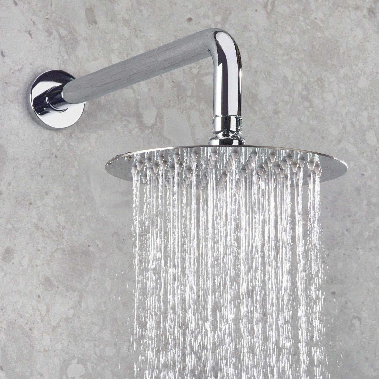 MOLIDASHWRPK Bristan Molida Chrome Thermostatic Shower Pack with Fixed Head and Riser Kit Drench Head Close Up