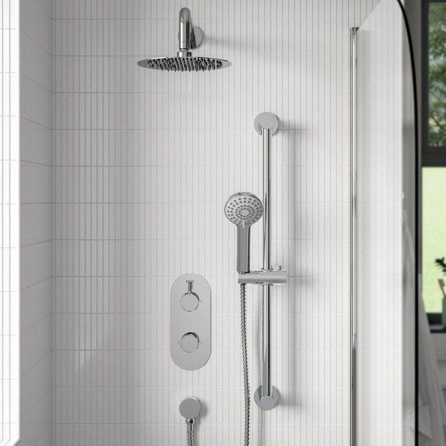 MOLIDASHWRPK Bristan Molida Chrome Thermostatic Shower Pack with Fixed Head and Riser Kit Lifestyle