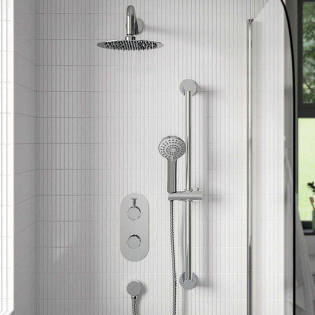 MOLIDASHWRPK Bristan Molida Chrome Thermostatic Shower Pack with Fixed Head and Riser Kit Lifestyle