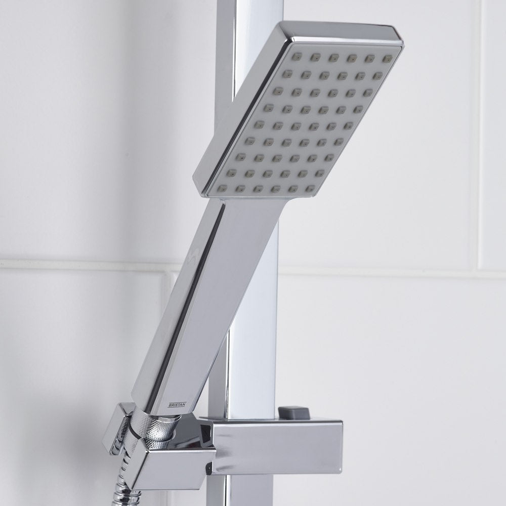Bristan Napoli Adjustable Thermostatic Rigid Riser Bar Shower in Chrome Handset