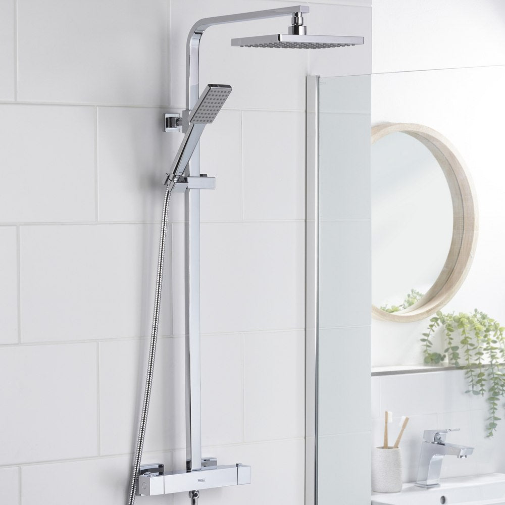 Bristan Napoli Adjustable Thermostatic Rigid Riser Bar Shower in Chrome Lifestyle